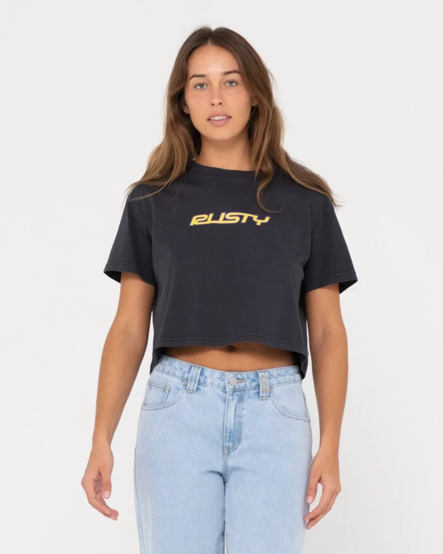 Rider Relaxed Fit Graphic Crop Tee