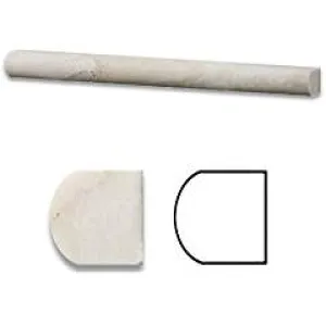 Romano Travertine Honed 1 X 12 Dome Liner Trim Molding - Box of 50 pcs.