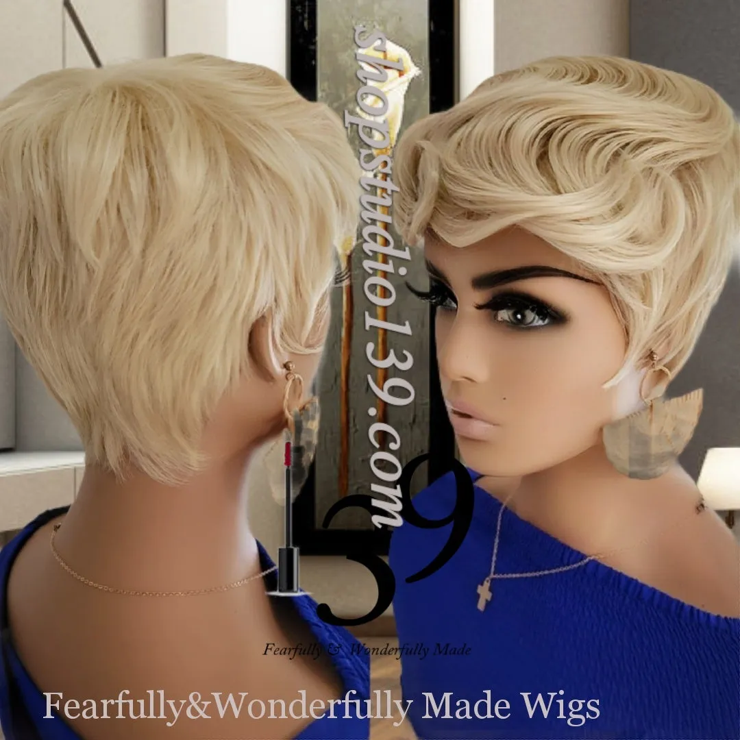 (Sadie)Sexy blonde Pixie wig