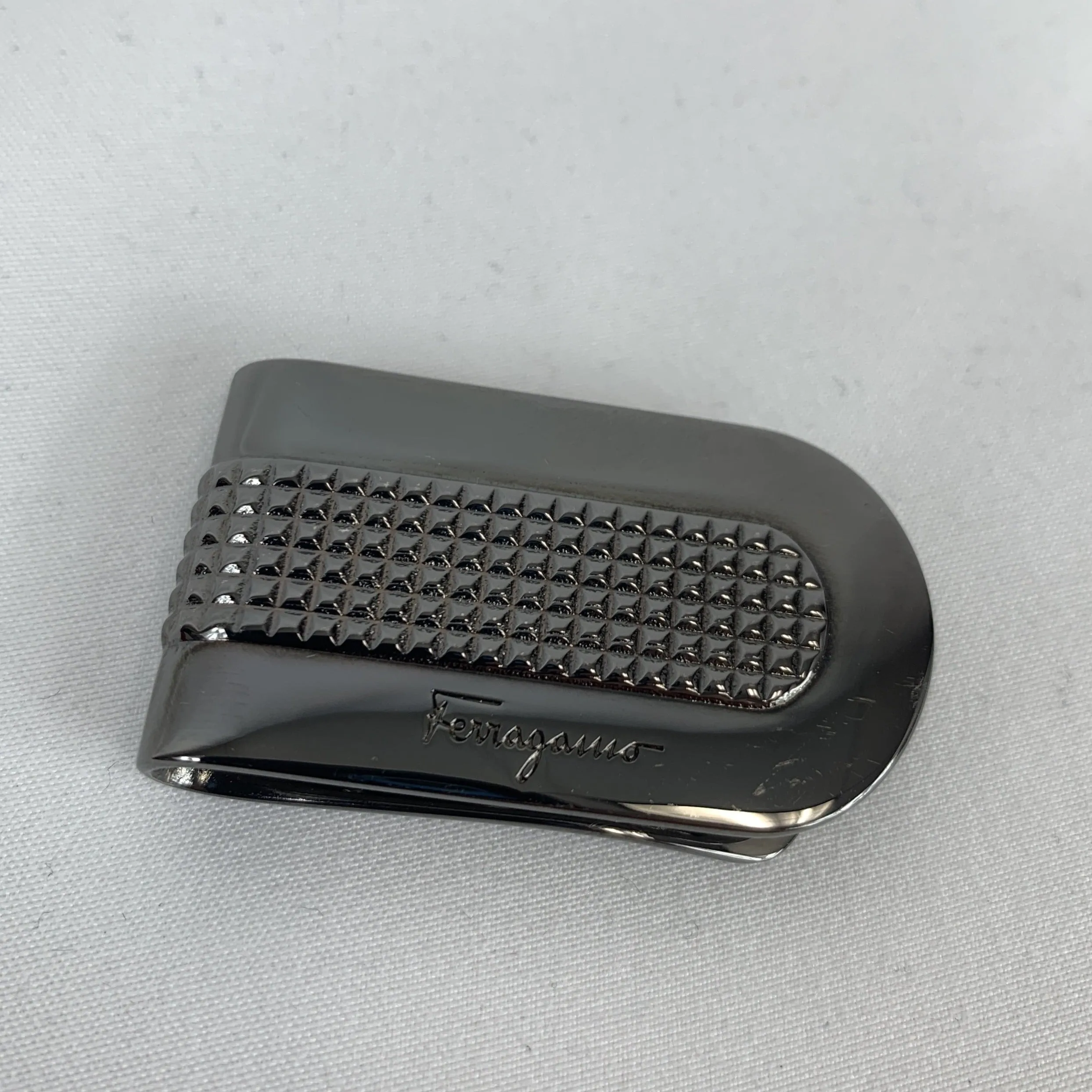 Salvatore Ferragamo Money Clip in Gun Metal