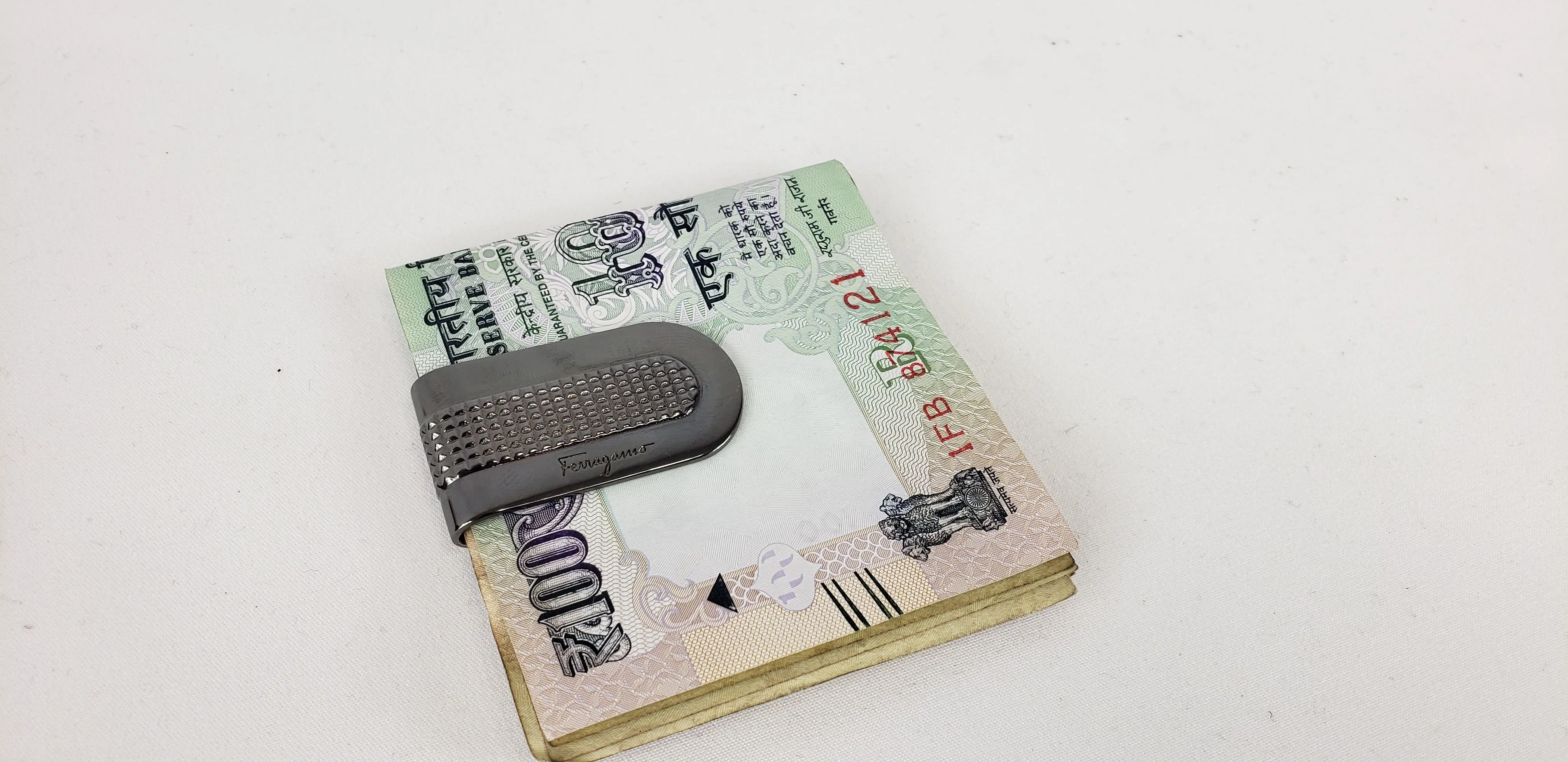 Salvatore Ferragamo Money Clip in Gun Metal