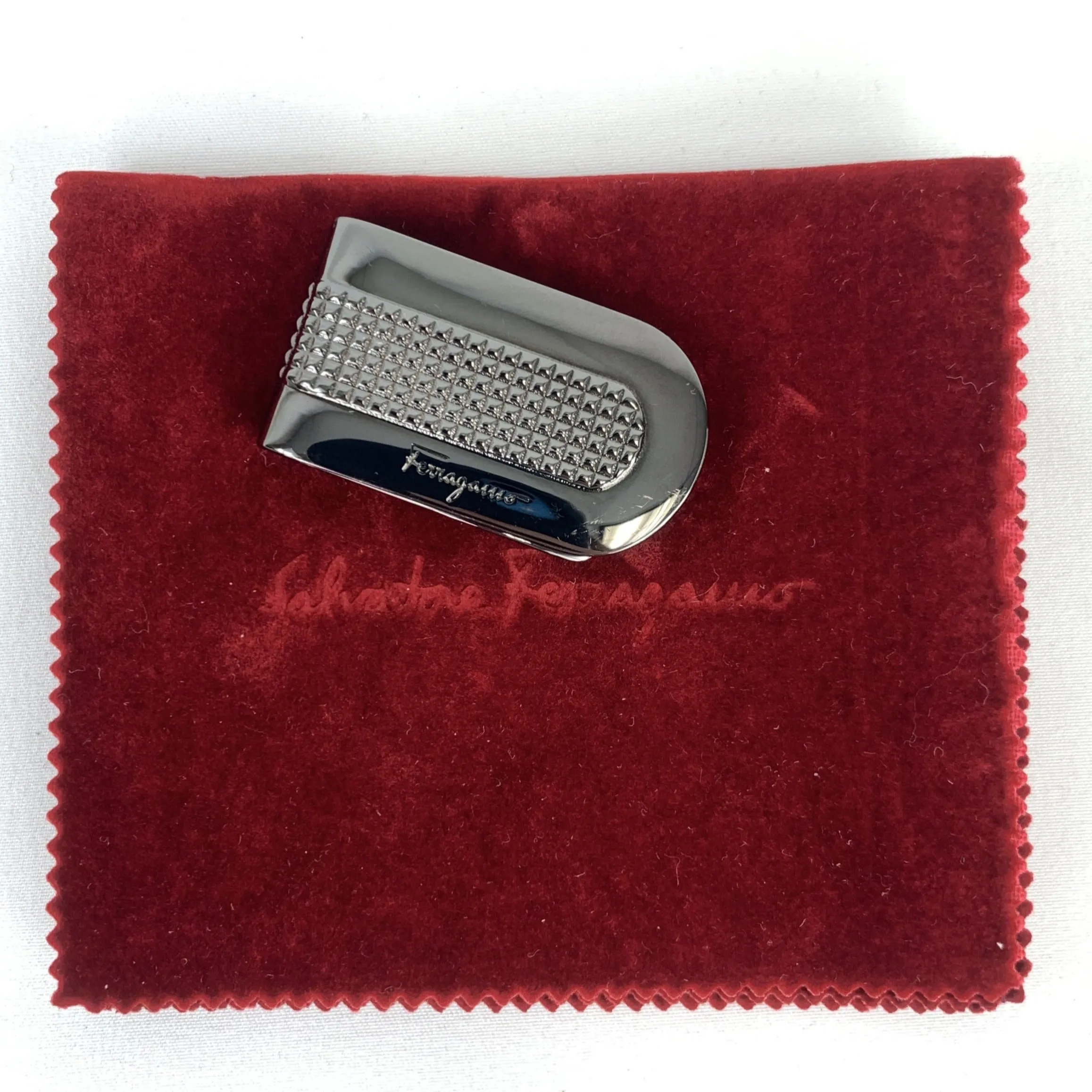 Salvatore Ferragamo Money Clip in Gun Metal