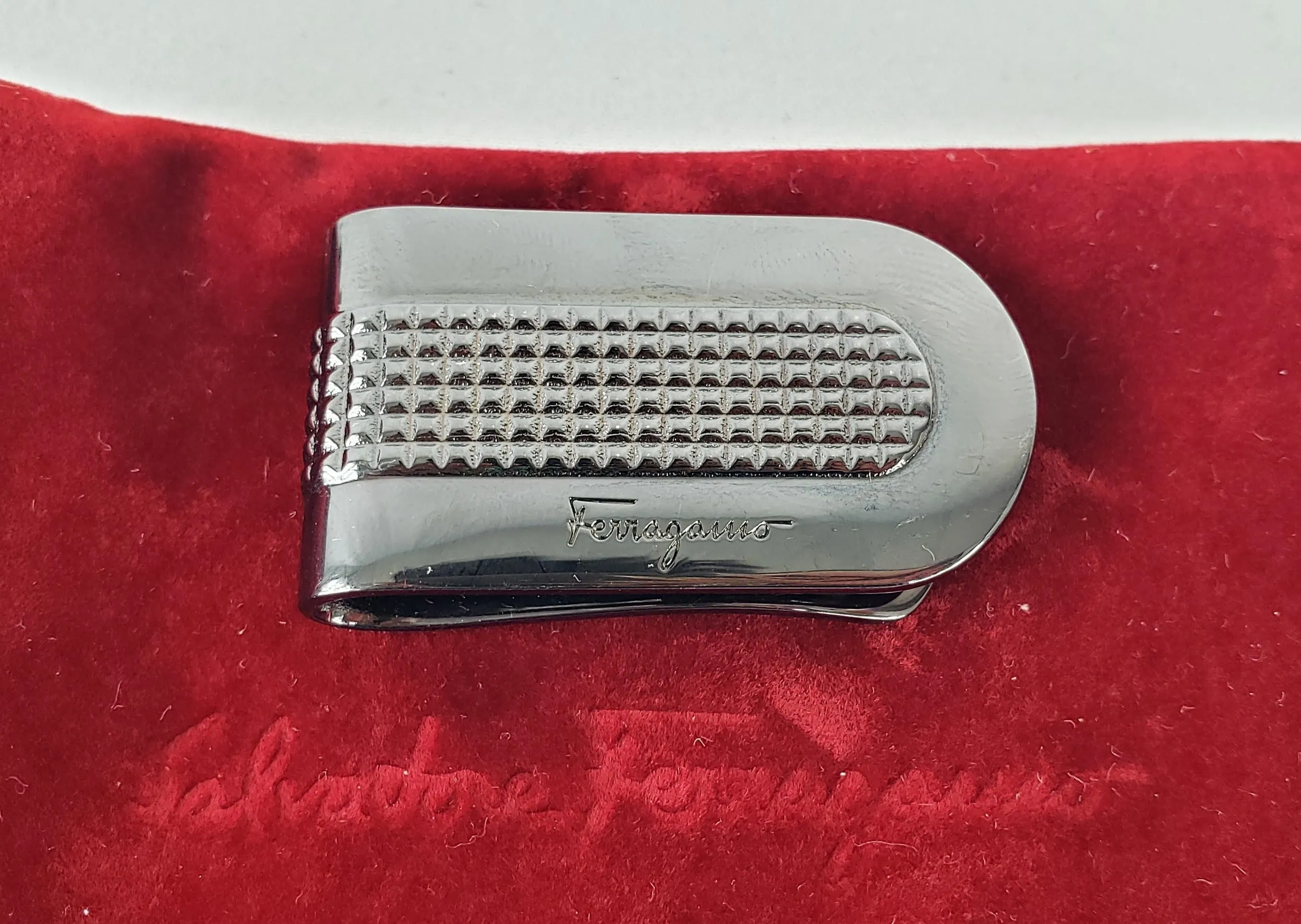 Salvatore Ferragamo Money Clip in Gun Metal