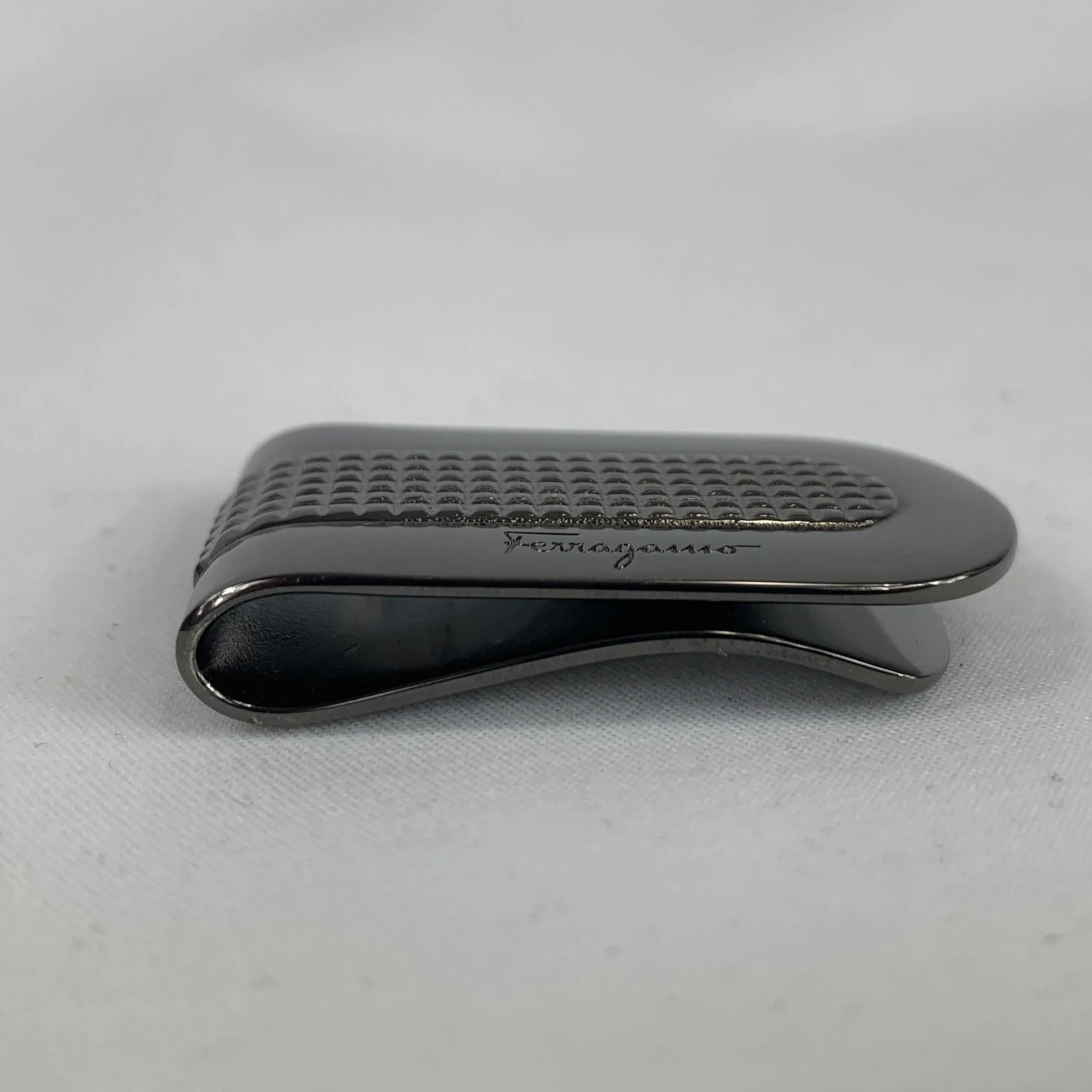 Salvatore Ferragamo Money Clip in Gun Metal