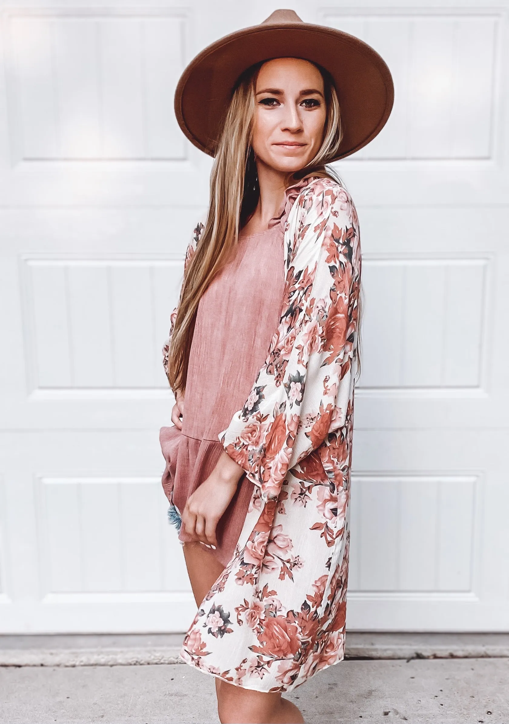 Samantha Crinkle Shoulder Top | Mauve