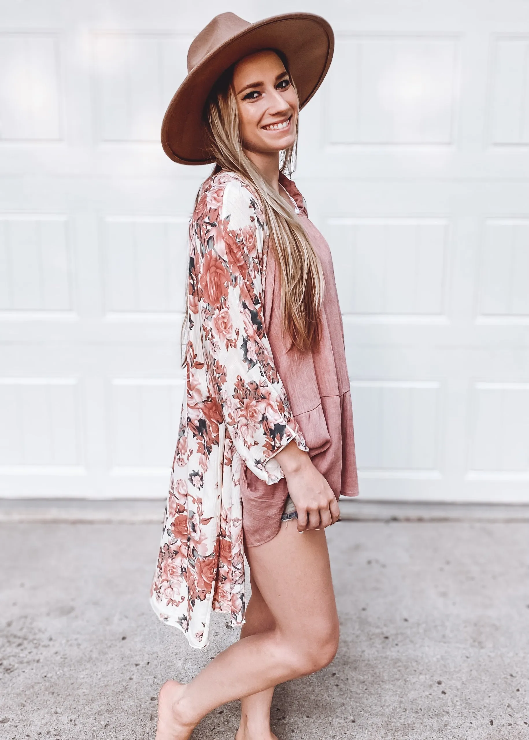 Samantha Crinkle Shoulder Top | Mauve