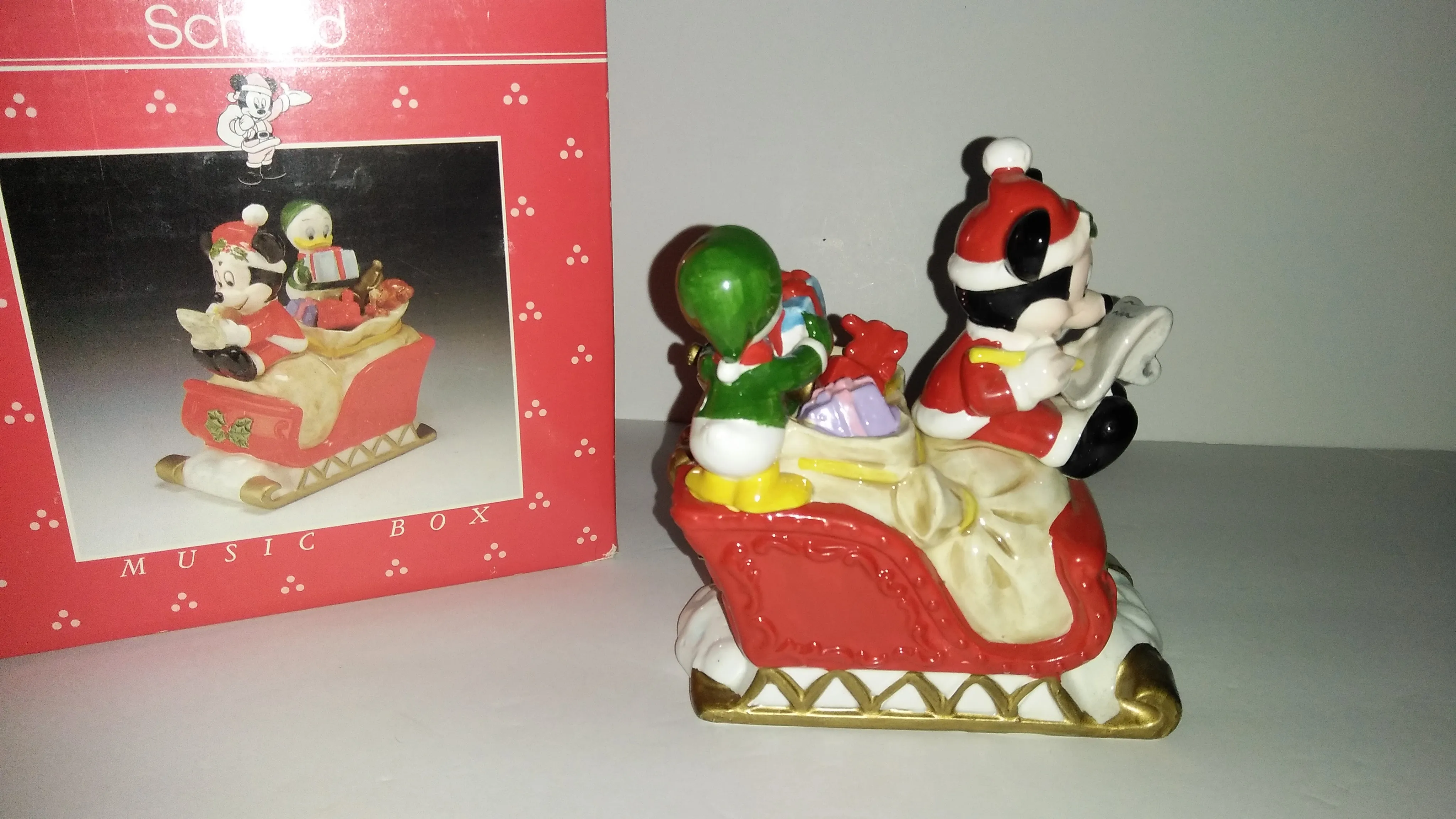 Santa Mickey Mouse Sleigh Disney Schmid Music Box