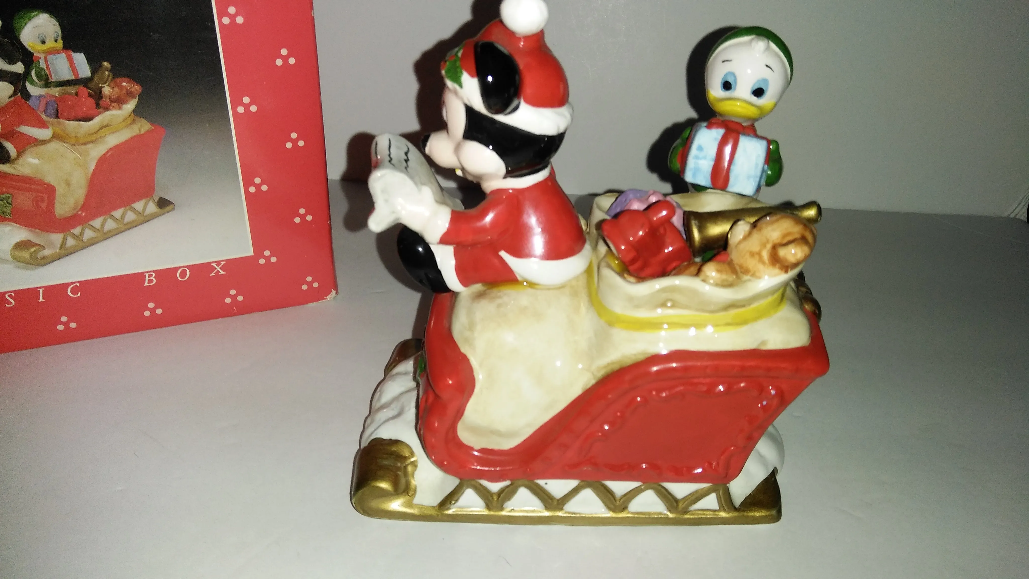 Santa Mickey Mouse Sleigh Disney Schmid Music Box
