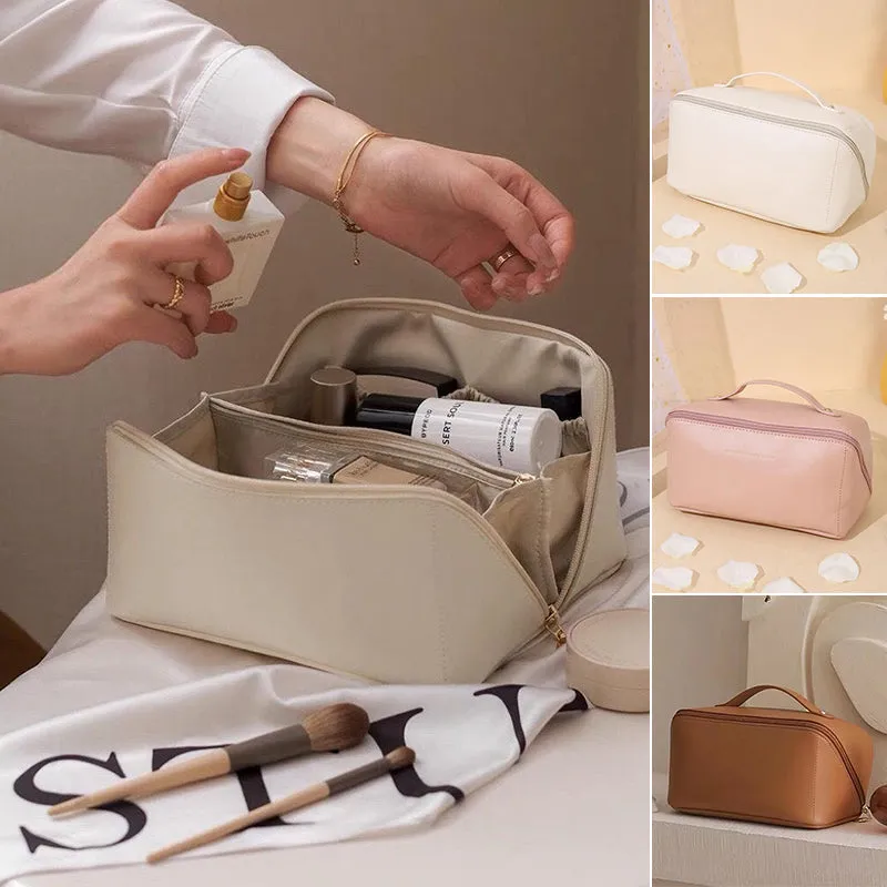 (🔥Schlussverkauf🔥)Tragbare Reisekosmetiktasche aus Leder