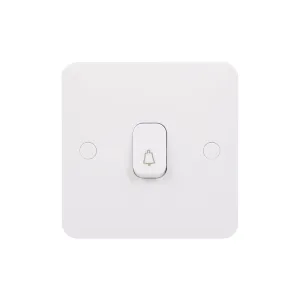 Schneider Electric GGBL1012RBS Lisse White Moulded 10A 1G 2-Way Retractive Switch Printed 'Bell Symbol'