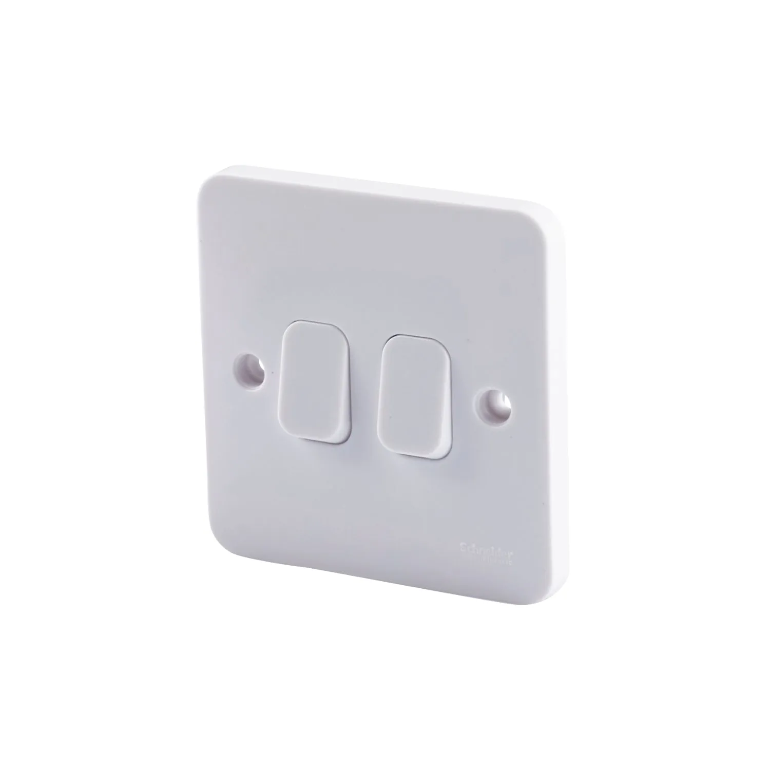 Schneider Electric GGBL1022S Lisse White Moulded 10AX 2G 2-Way Plate Switch (Display Packaged)