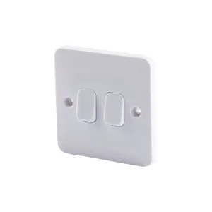 Schneider Electric GGBL1022S Lisse White Moulded 10AX 2G 2-Way Plate Switch (Display Packaged)