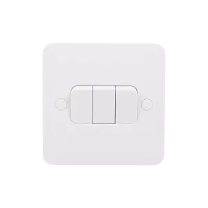 Schneider Electric GGBL1032S Lisse White Moulded 10AX 3G 2-Way Plate Switch (Display Packaged)