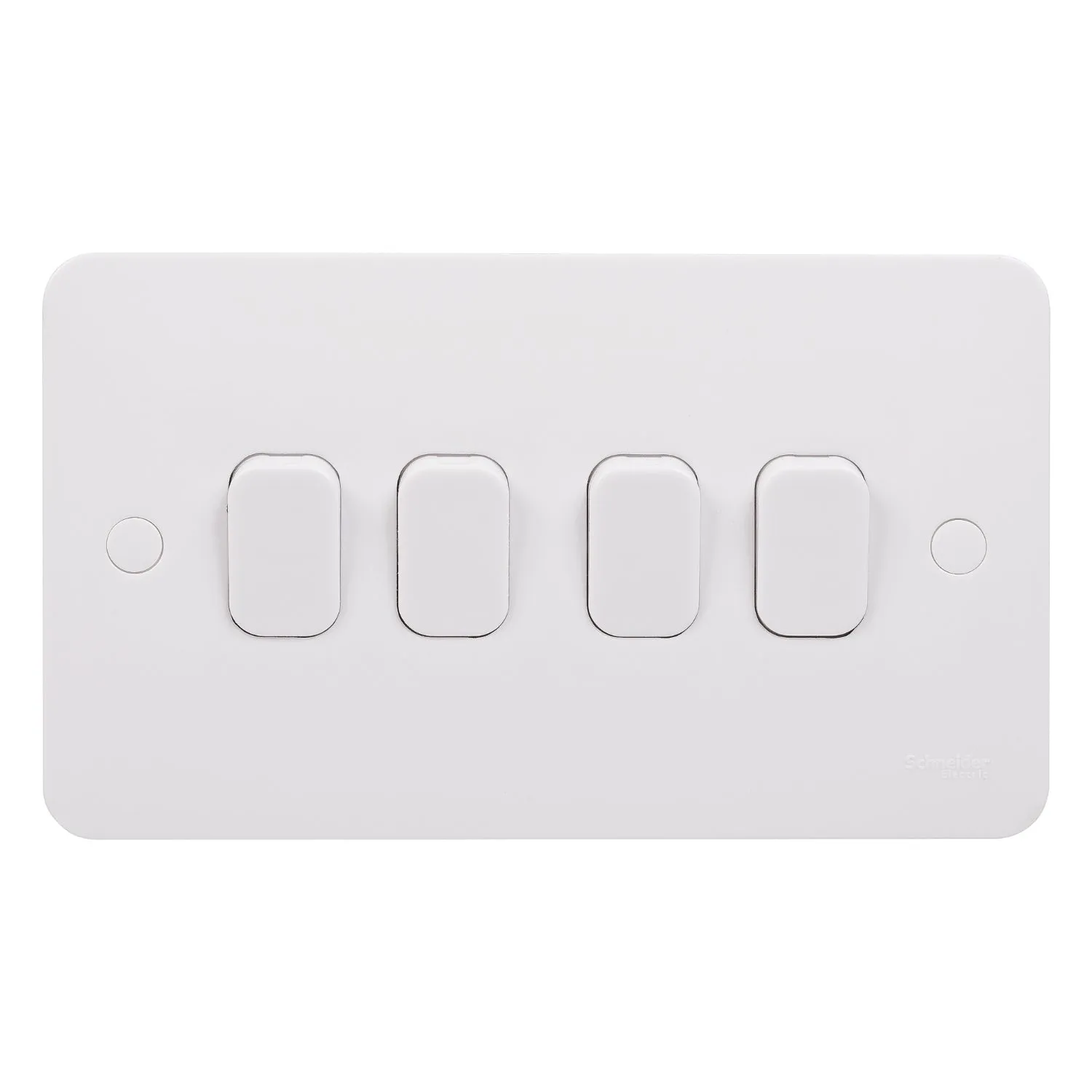 Schneider Electric GGBL1042S Lisse White Moulded 10AX 4G 2-Way Plate Switch (Display Packaged)
