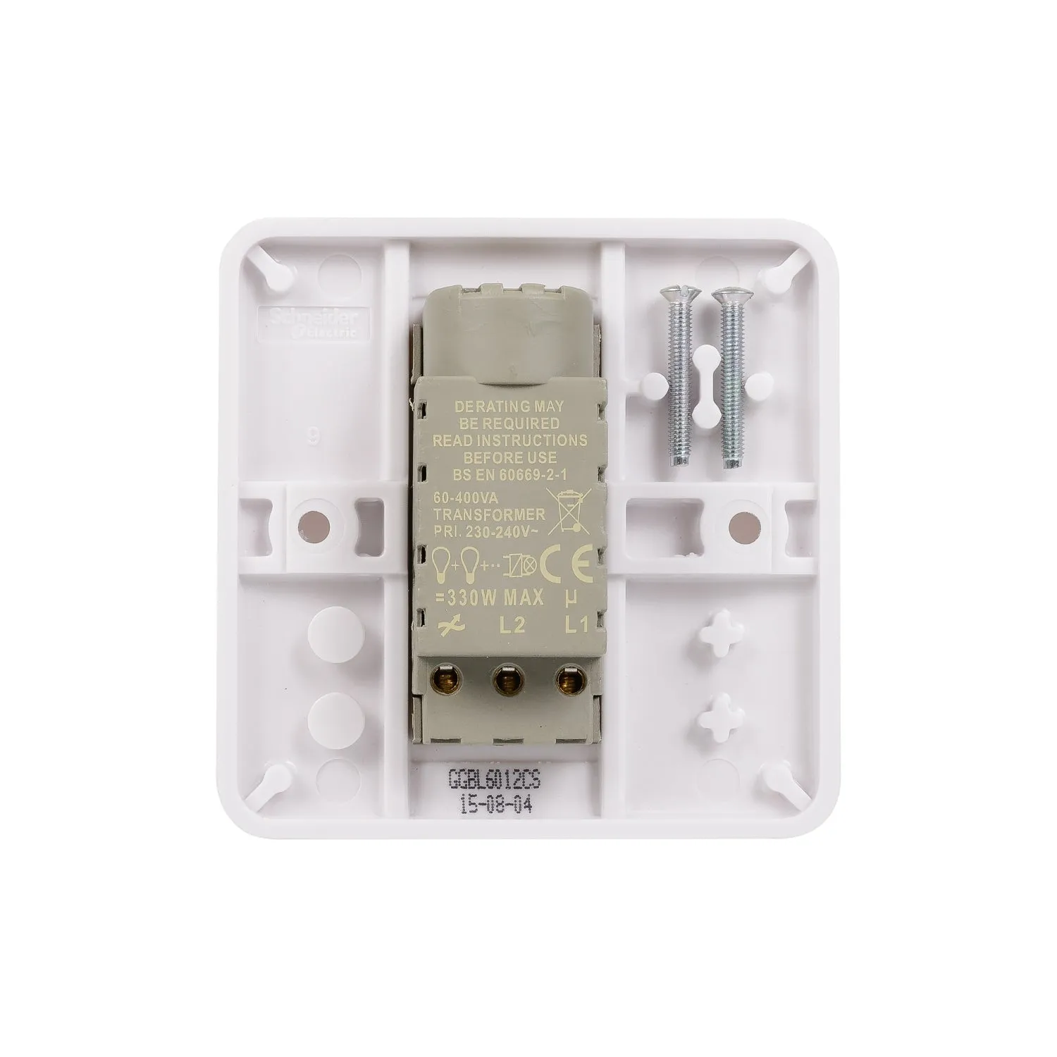 Schneider Electric GGBL6012CS Lisse White Moulded 1G 2-Way 400W/VA Mains & Low Voltage Dimmer Switch