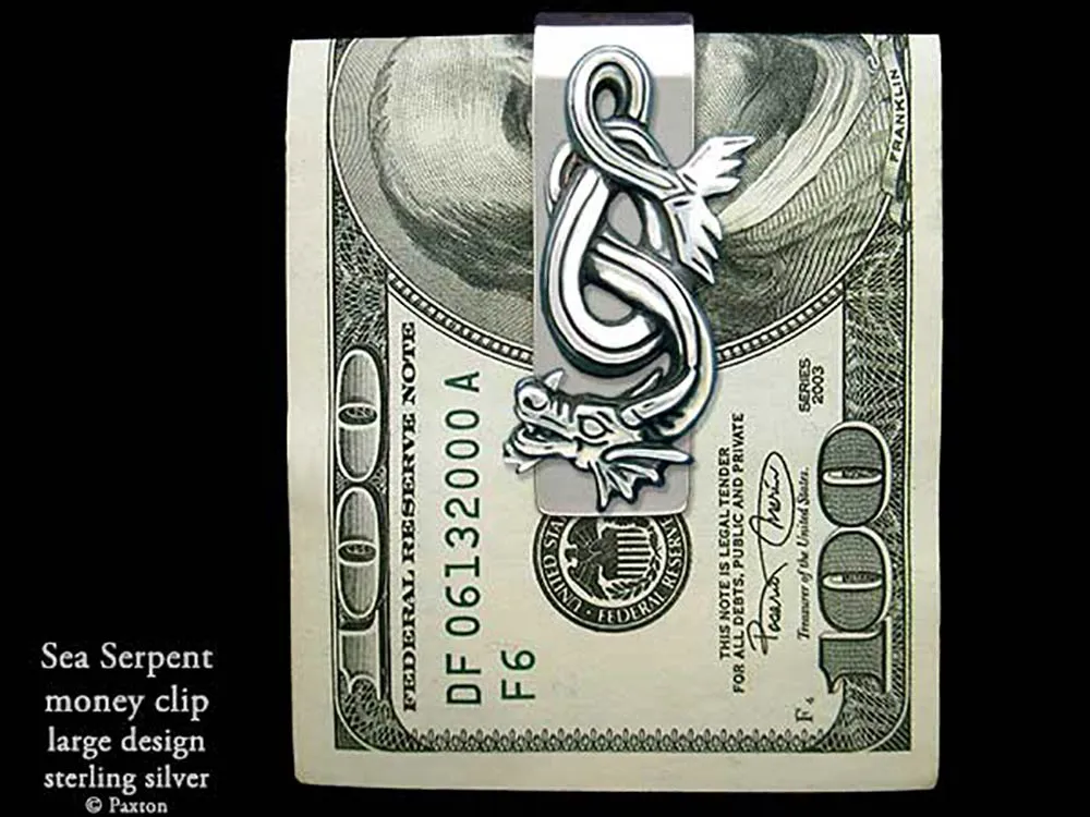 Sea Serpent Money Clip Sterling Silver