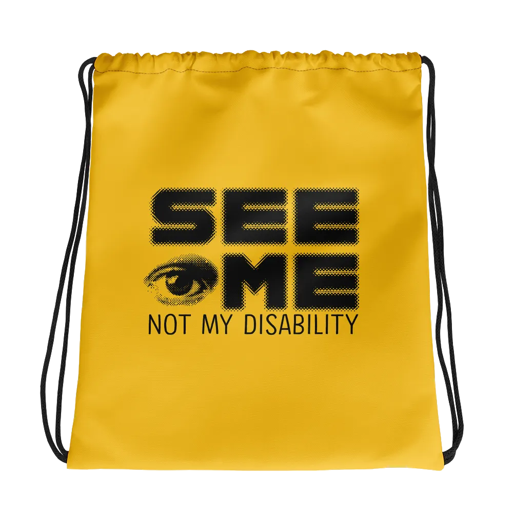 See Me Not My Disability (Halftone) Drawstring Bag