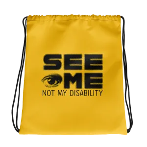 See Me Not My Disability (Halftone) Drawstring Bag