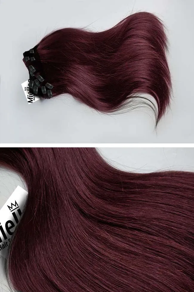 Sherry Red 8 Piece Clip Ins - Straight Hair