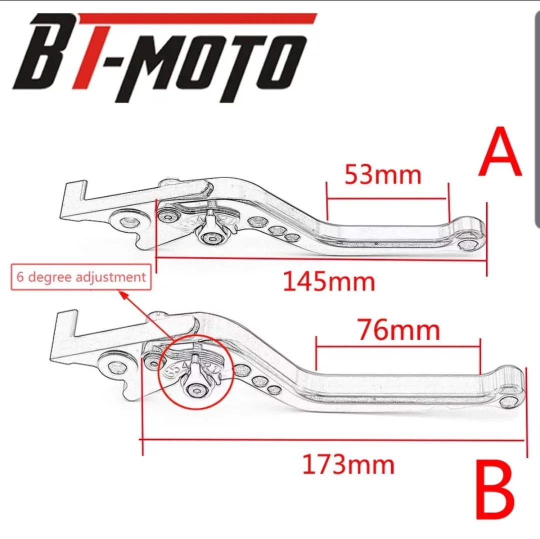 Short CNC levers for MT-07 MT-09 XSR700 XSR900 (NISSIN)