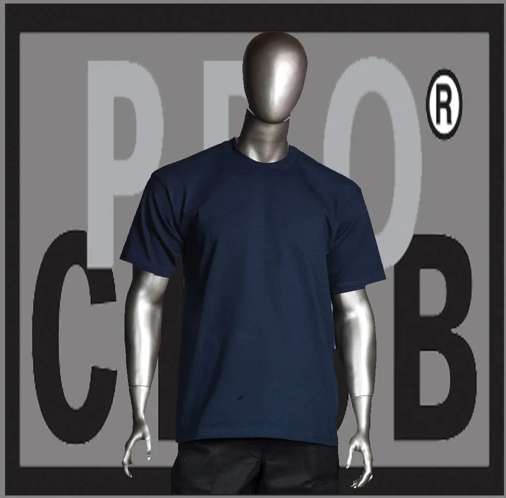 Short Sleeve Crew Neck Comfort Navy Blue Pro Club T Shirt