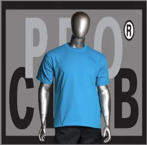 Short Sleeve Crew Neck Pro Club Comfort Sky Blue T Shirt