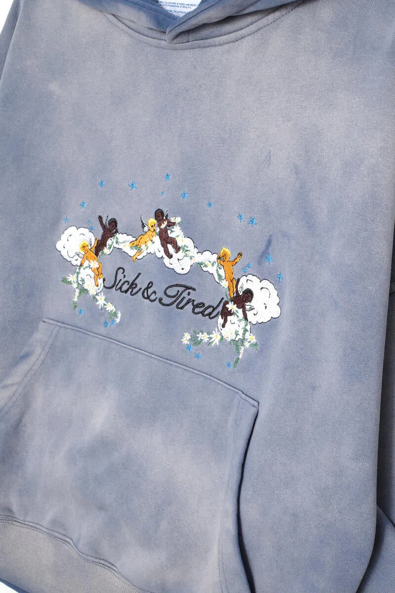 Sick And Tired Vintage Hoodie - Blue