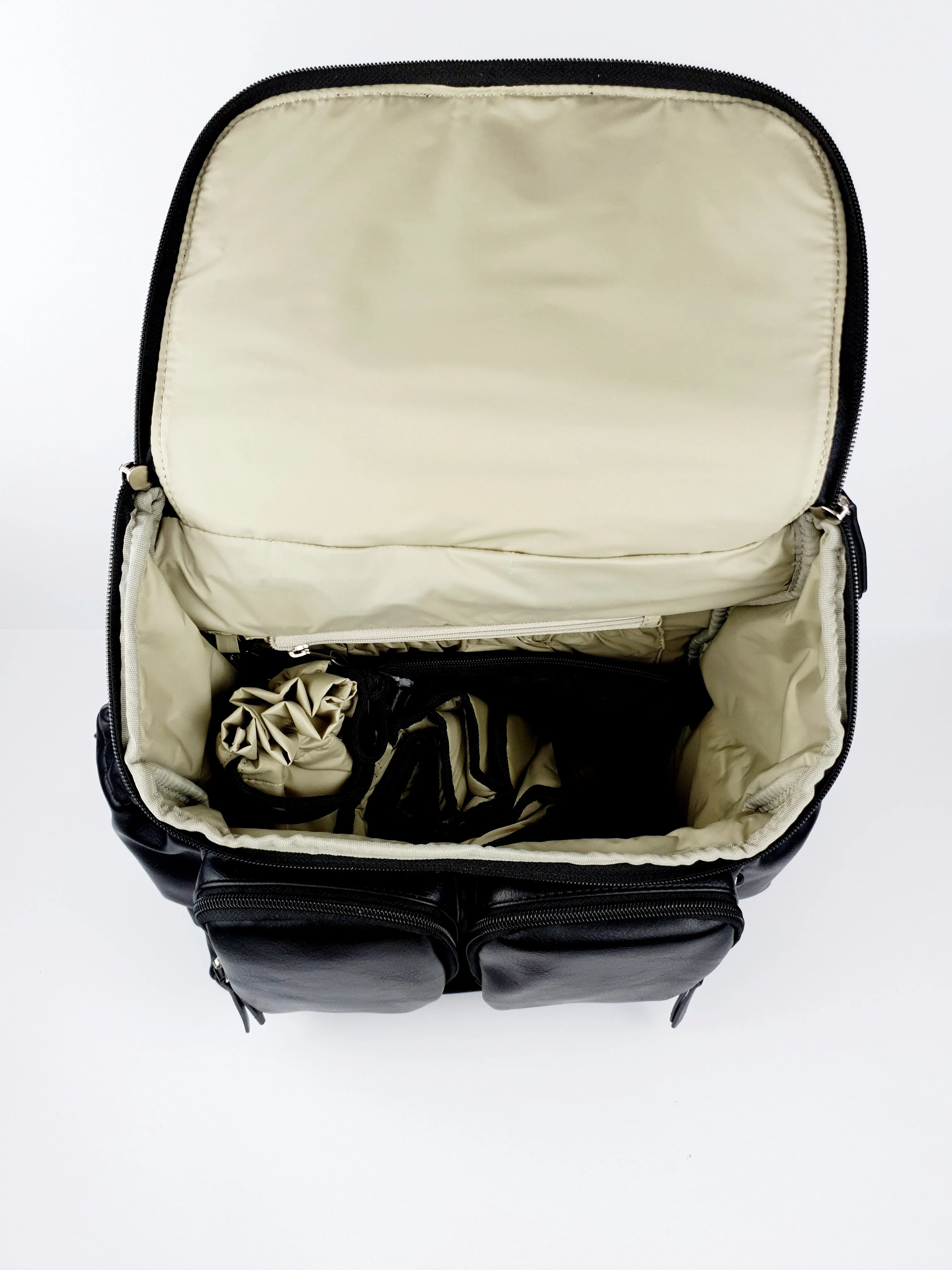 Signature Nappy Backpack - Black Vegan Leather