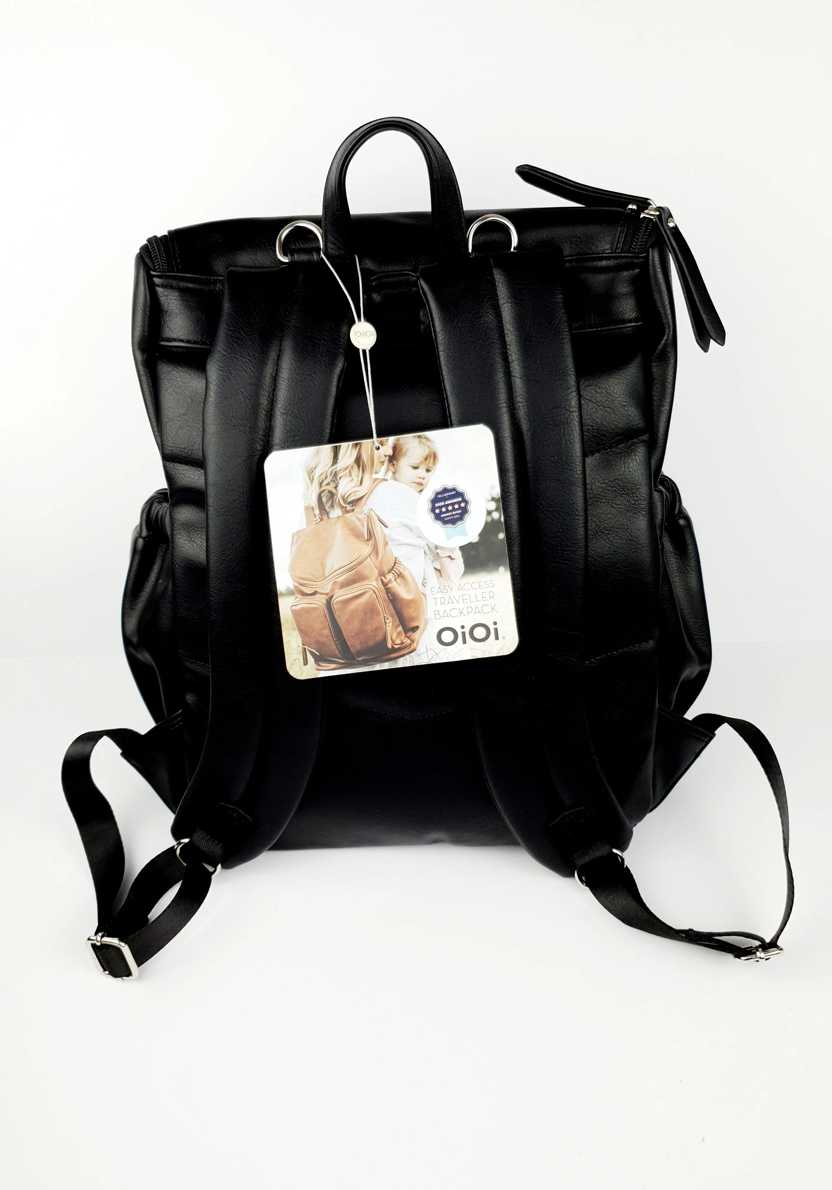 Signature Nappy Backpack - Black Vegan Leather