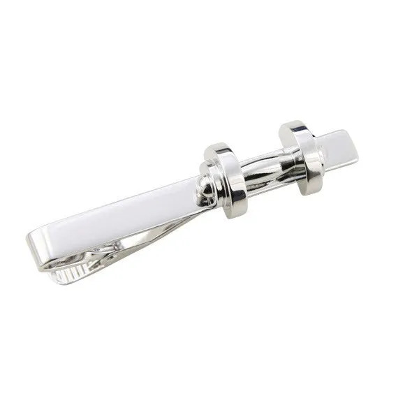 Silver Dumbbell Tie Bar Clasp