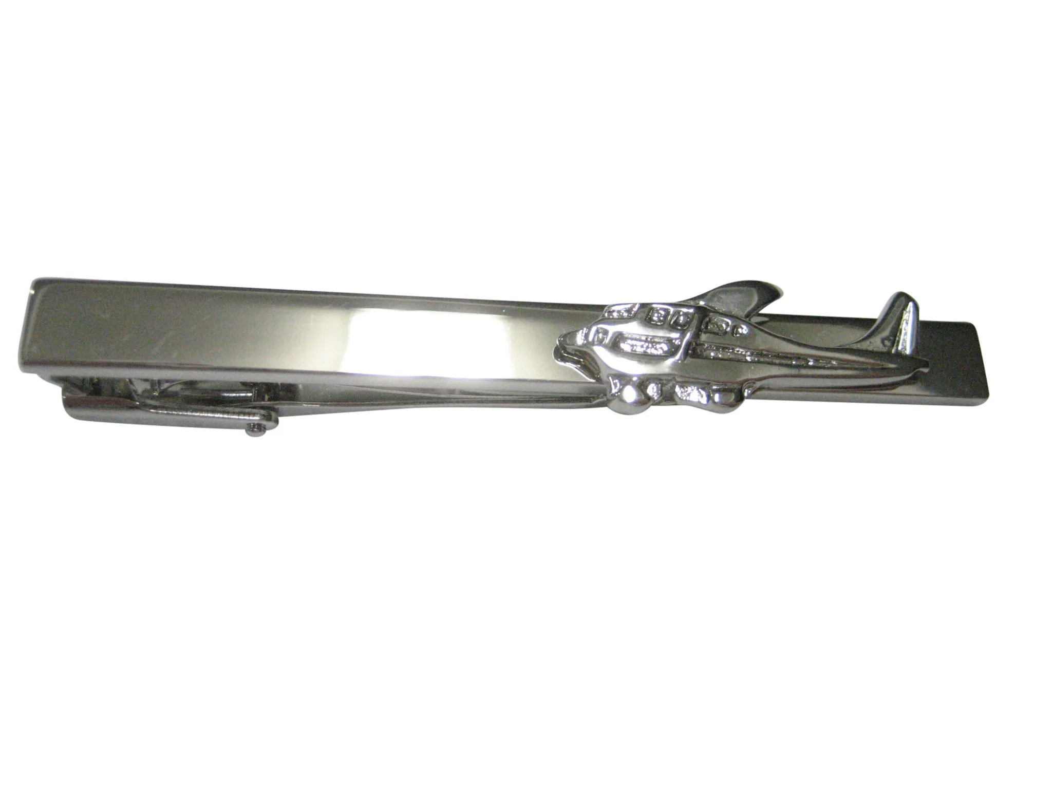 Silver Toned Cessna Plane Tie Clip