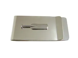 Silver Toned Cricket Bat Money Clip