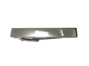 Silver Toned Etched Blue Jay Bird Skinny Tie Clip