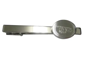 Silver Toned Etched Oval Sleek Fire Truck with Ladder Tie Clip