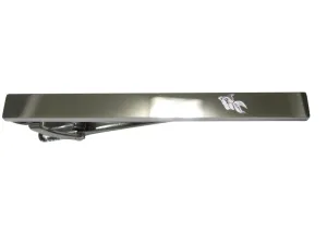 Silver Toned Etched Sleek Large Tropical Fish Tie Clip