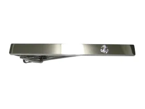 Silver Toned Etched Sleek Nautical Roped Anchor Tie Clip