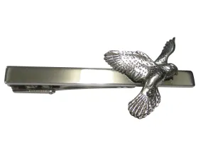 Silver Toned Flying Kestrel Bird Tie Clip
