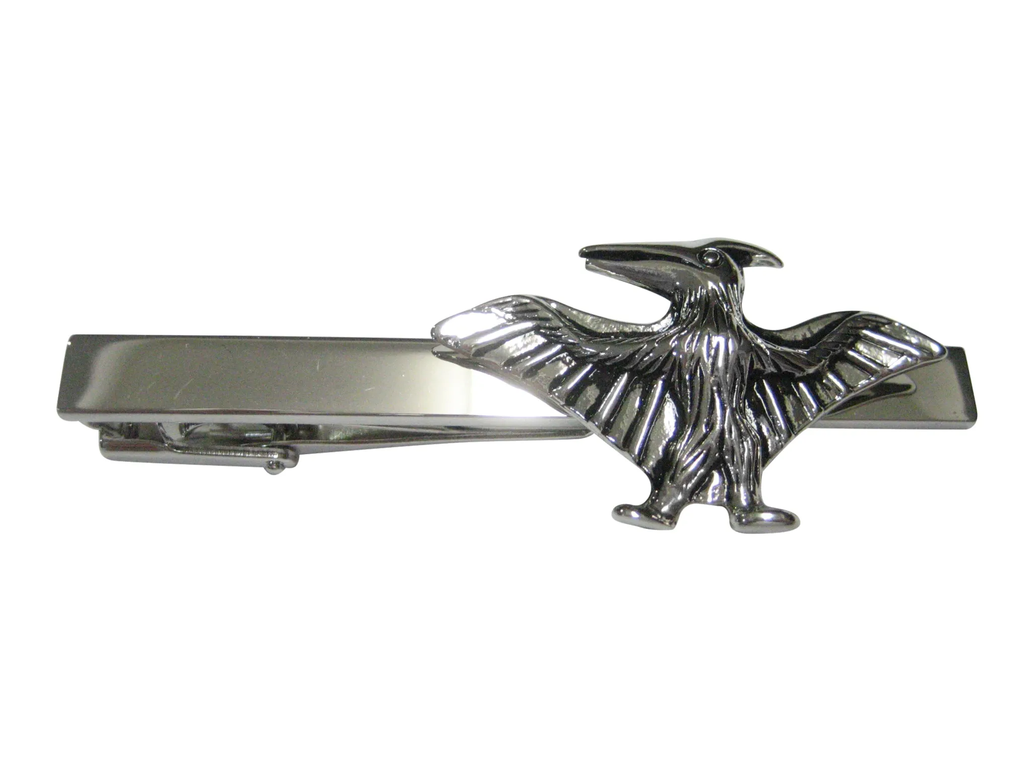 Silver Toned Flying Pterodactyl Dinosaur Tie Clip