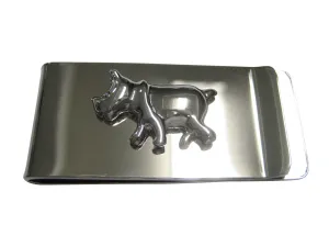 Silver Toned Glossy Rhino Money Clip
