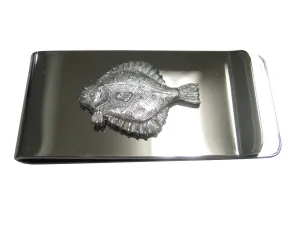 Silver Toned Halibut Flat Fish Money Clip
