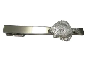 Silver Toned Halibut Flat Fish Tie Clip