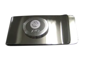 Silver Toned Oval Pendant Etched XYO Coin Cryptocurrency Blockchain Money Clip