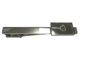 Silver Toned Rectangular Etched Horseshoe Crab Tie Clip