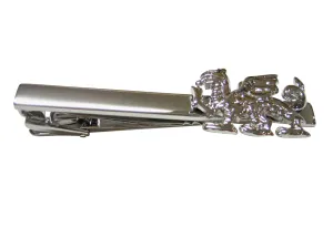 Silver Toned Welsh Dragon Square Tie Clip
