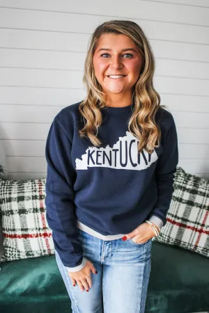 Simply Kentucky Banded Sweatshirt • Navy - FINAL SALE