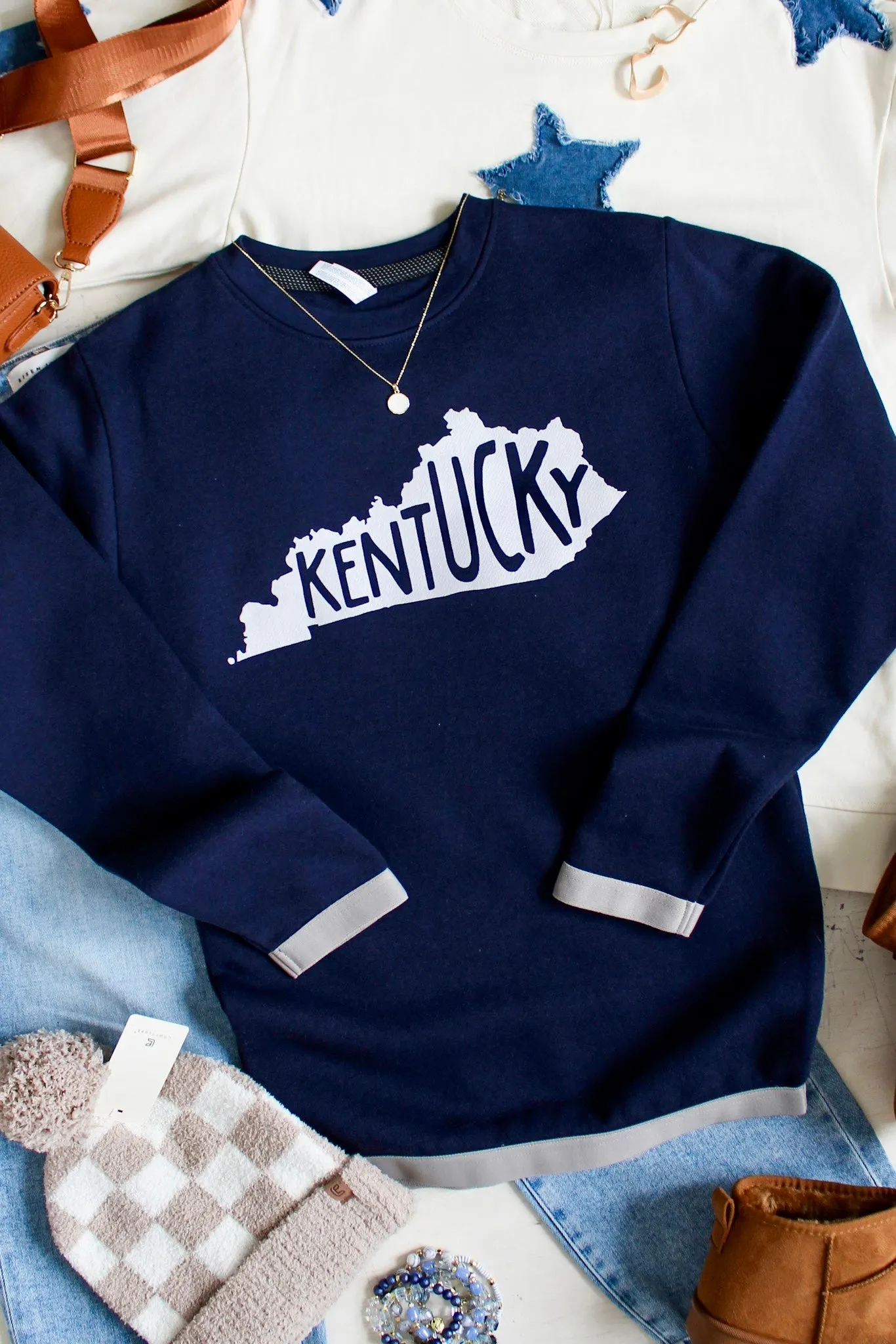 Simply Kentucky Banded Sweatshirt • Navy - FINAL SALE