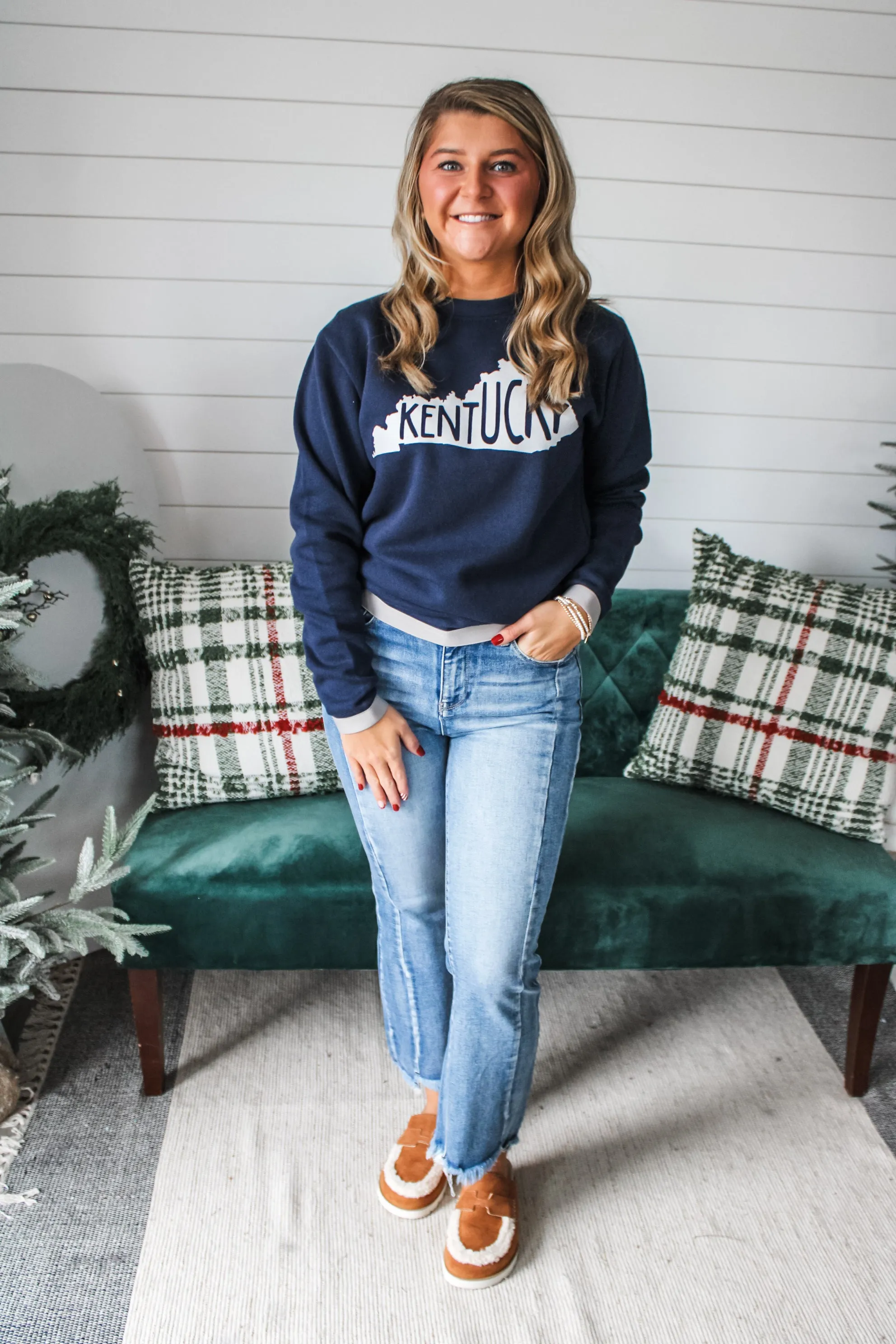 Simply Kentucky Banded Sweatshirt • Navy - FINAL SALE