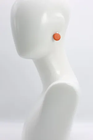 Small Round Clip-on Earrings - Orange