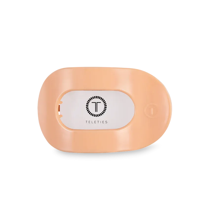 Small Teleties Flat Oval Clip - Peach Fuzz