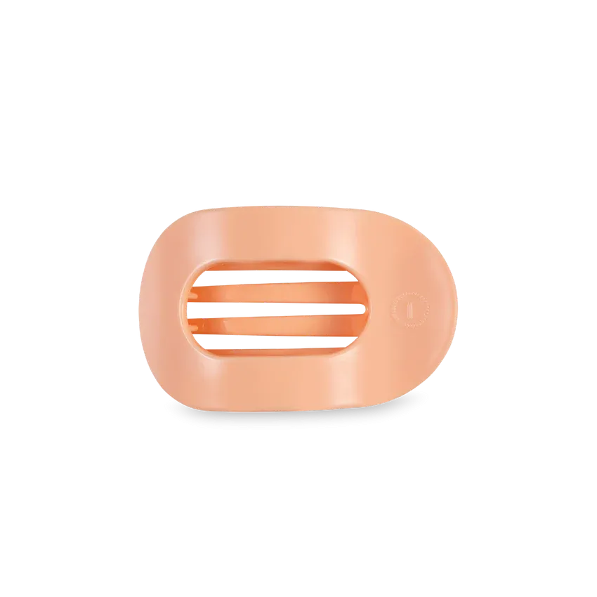 Small Teleties Flat Oval Clip - Peach Fuzz